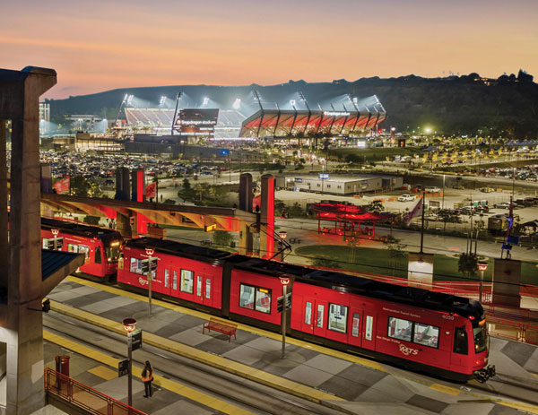 Trolley at Snapdragon Stadium