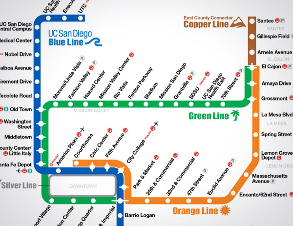 MTS Trolley System Map