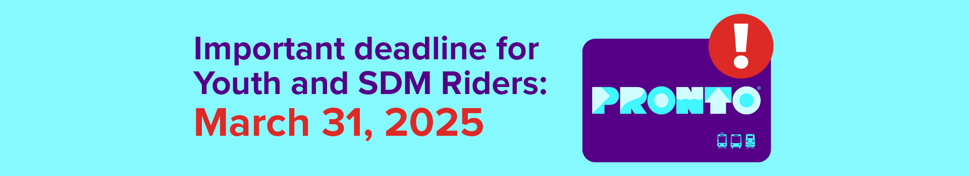 Important deadline for Youth and SDM Riders - March 31, 2025