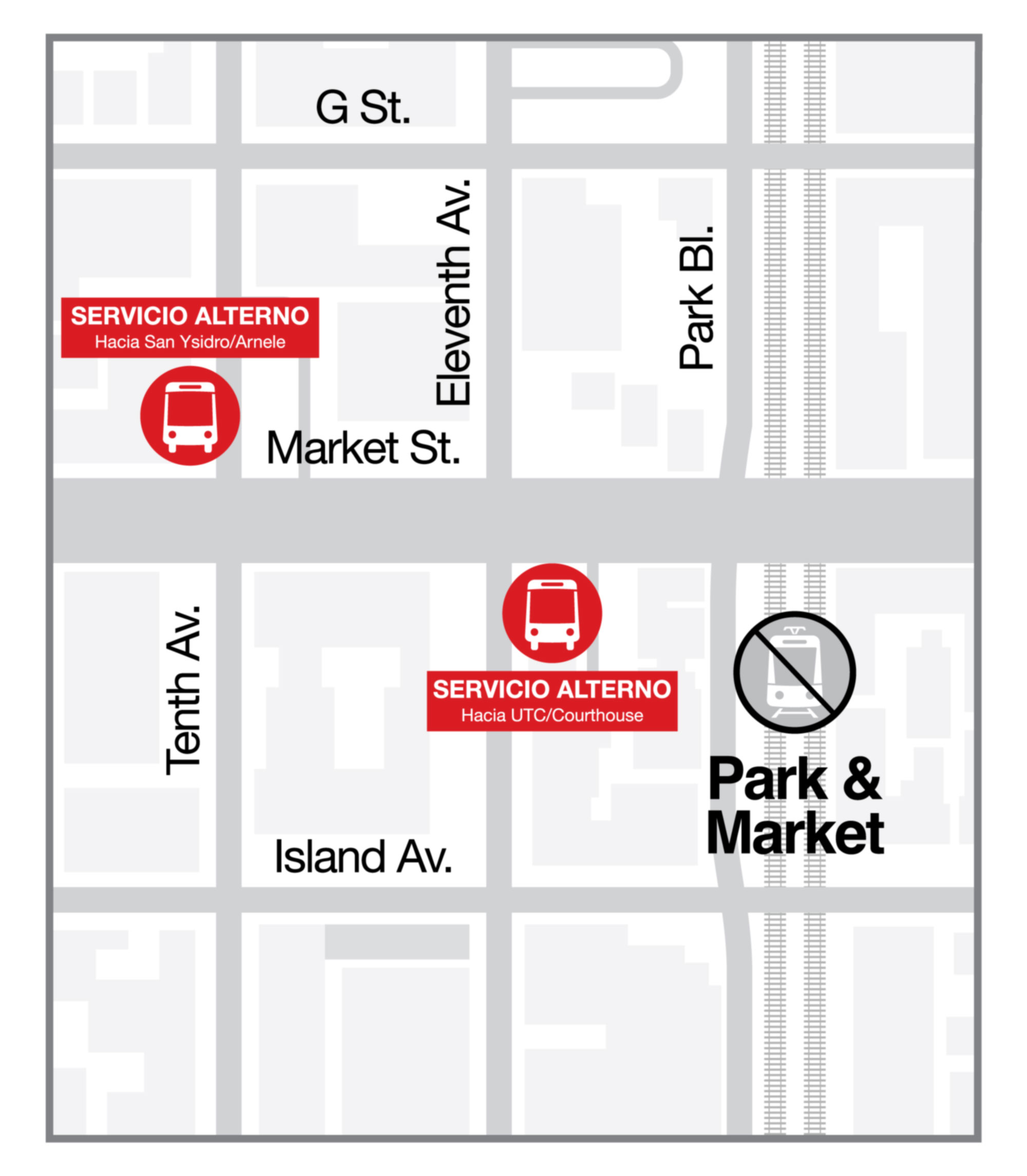 Park & Market - Mapa de paradas de autobús