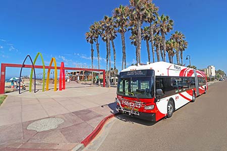 MTS Rapid Bus at Imperial Beach Pier
