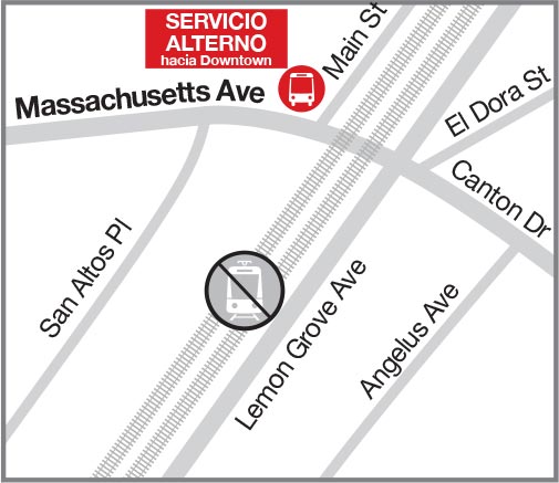 Massachusetts Avenue - Mapa de paradas de autobús