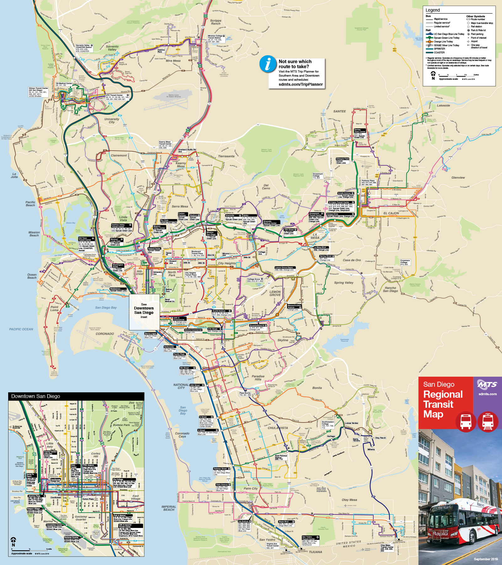 Trolley San Diego Map Maps and Routes | San Diego Metropolitan Transit System