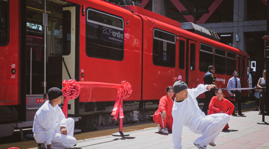 First Ever Trolley Goes Back Into Service San Diego - 