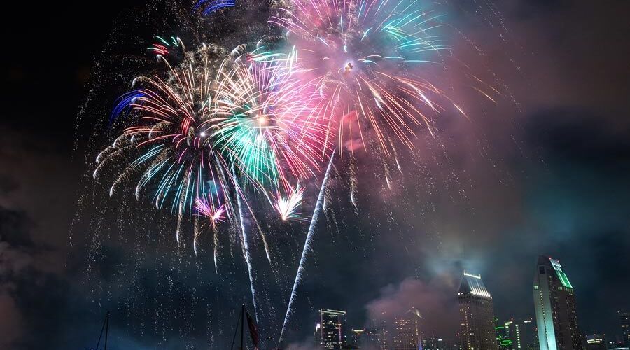 Fireworks over San Diego Bay